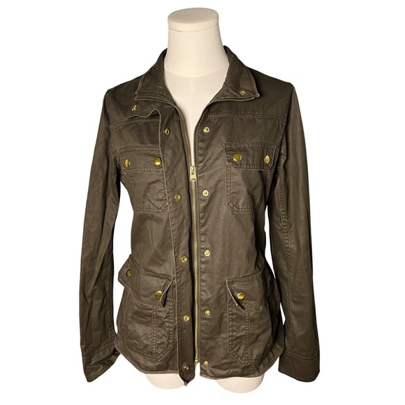 J. Crew Factory Jackets & Blazers - JCrew Waxed Field Jacket Olive Brown Preppy Heritage Utility Coat Outdoor Small